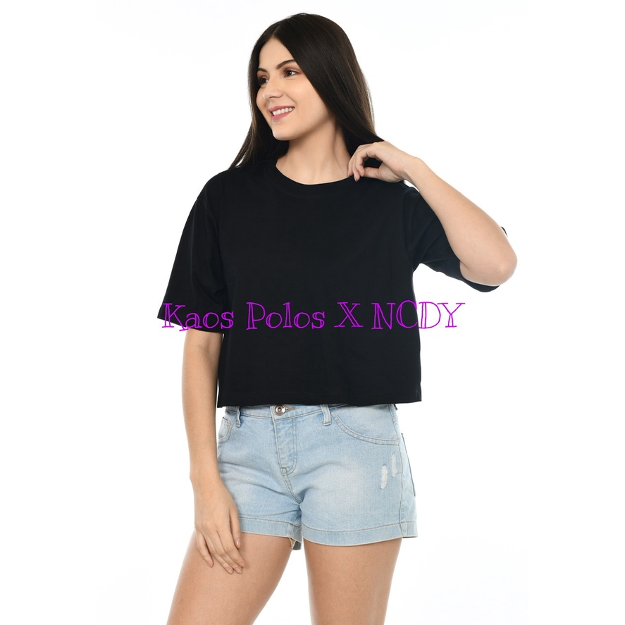 NCDY CROP TEE KAOS POLOS CROP TOP OVER SIZE KAOS BASIC CEWEK CROP TERMURAH COMBED 24s STYLE KOREA