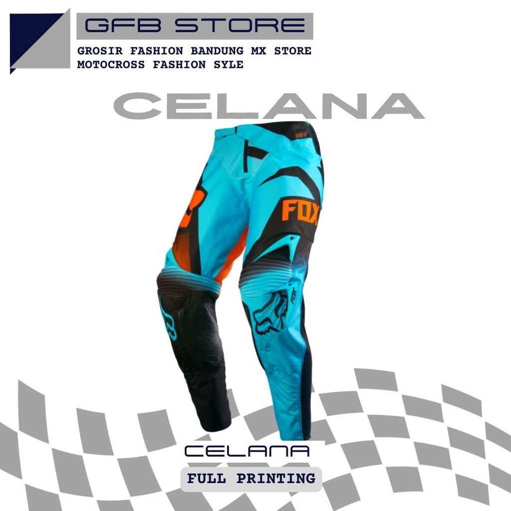 Celana motor cross trail pria dewasa full print celana motocross