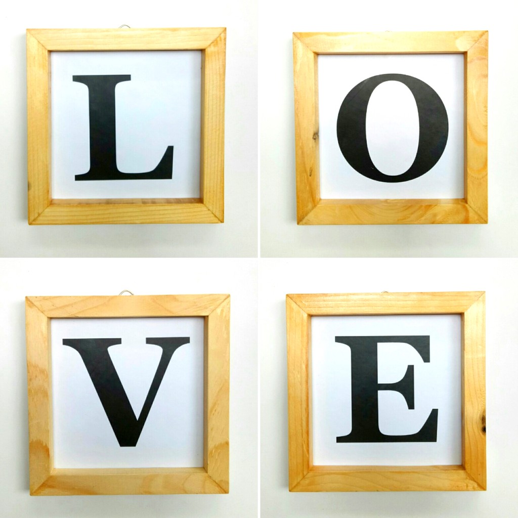 Mini Poster - huruf (Wall decor / Printed poster/ Poster Kayu)