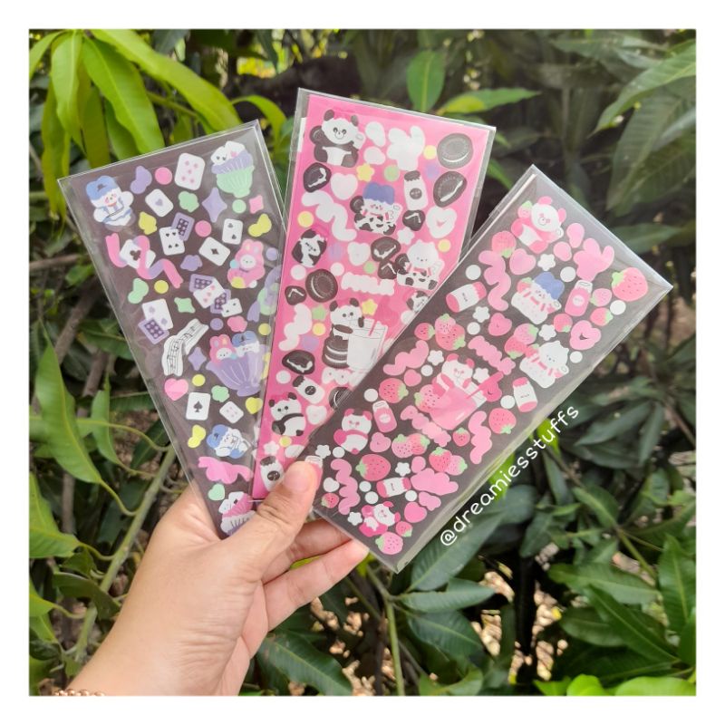 

(Dream) 2 pcs Cute glitter milk deco sticker set