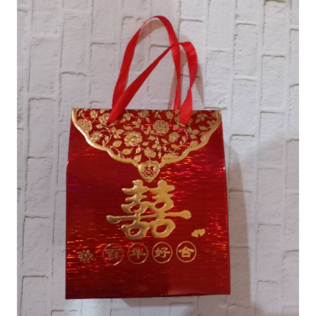 

towel box paper bag hee shuang xi kotak souvenir tas souvenir