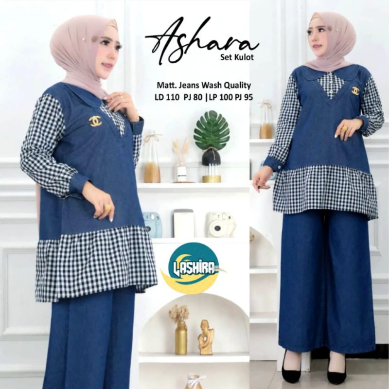 SETELAN // ASHARA SET KULOT + DEFIRA SET + MECCA CEPLOK ROSALIE JEANS SET PANT JEANSWASH