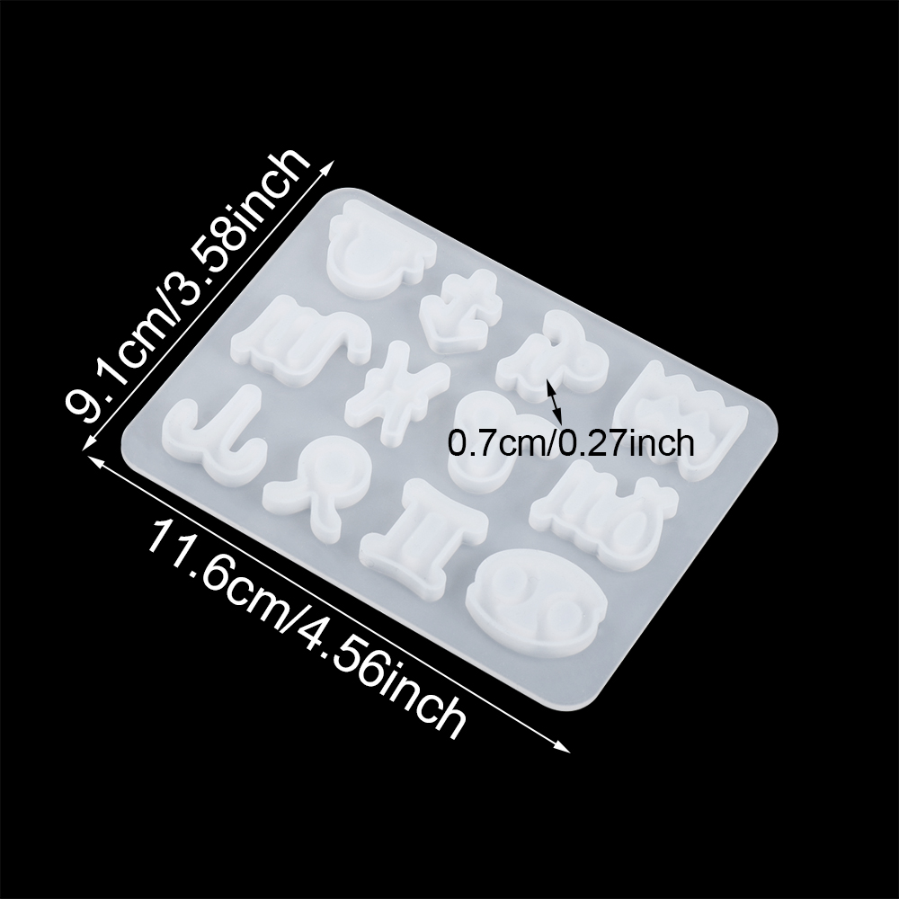 Suyou Cetakan Resin Epoksi 12 Rasi Bintang Bahan Silikon Untuk Liontin / Gantungan Kunci / Craft Diy