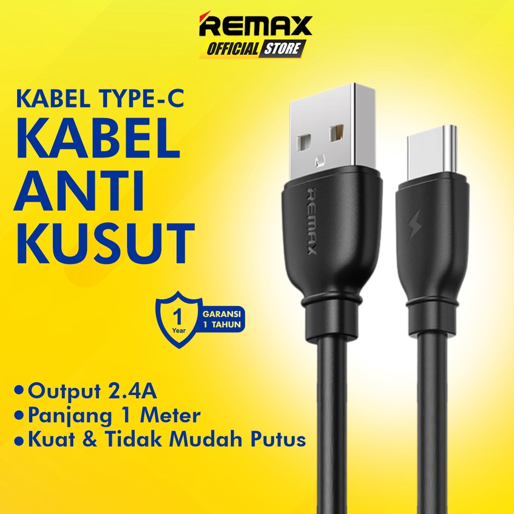 Kabel Data USB Type C Remax RC-138A Suji Pro 2.4A Fast Charging Cable