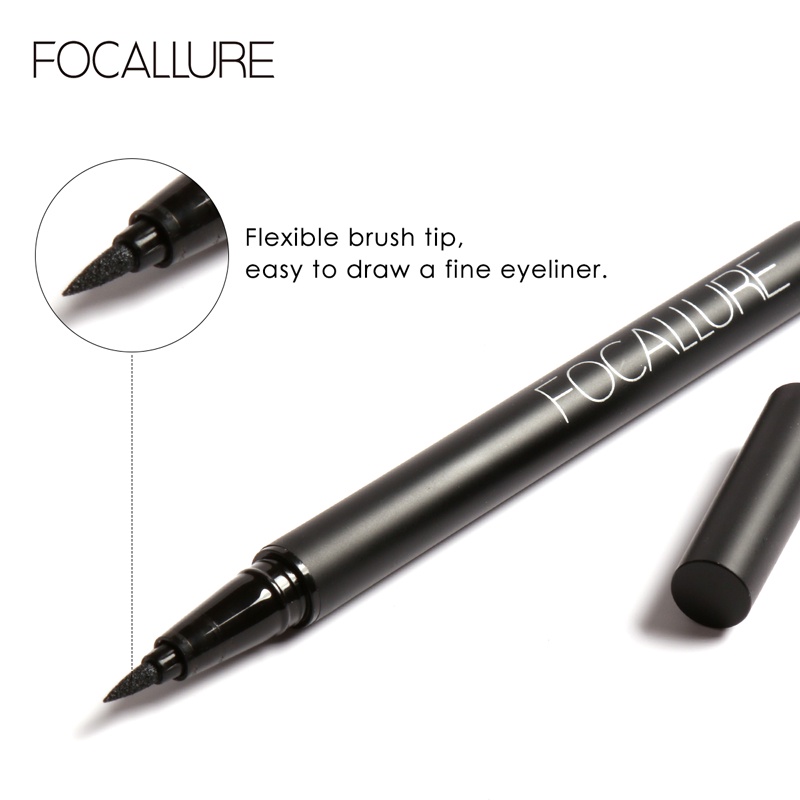 FOCALLURE Waterproof Eyeliner Black Eyeliner Tahan Lama Tahan Air (BPOM &amp; 100%ORI)