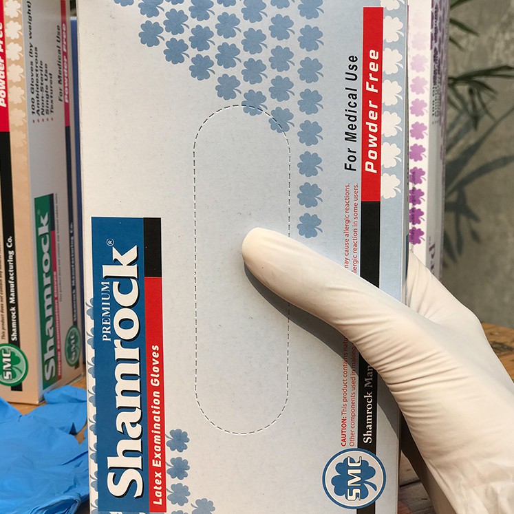 Shamrock Premium Latex Exam Gloves - Powder Free