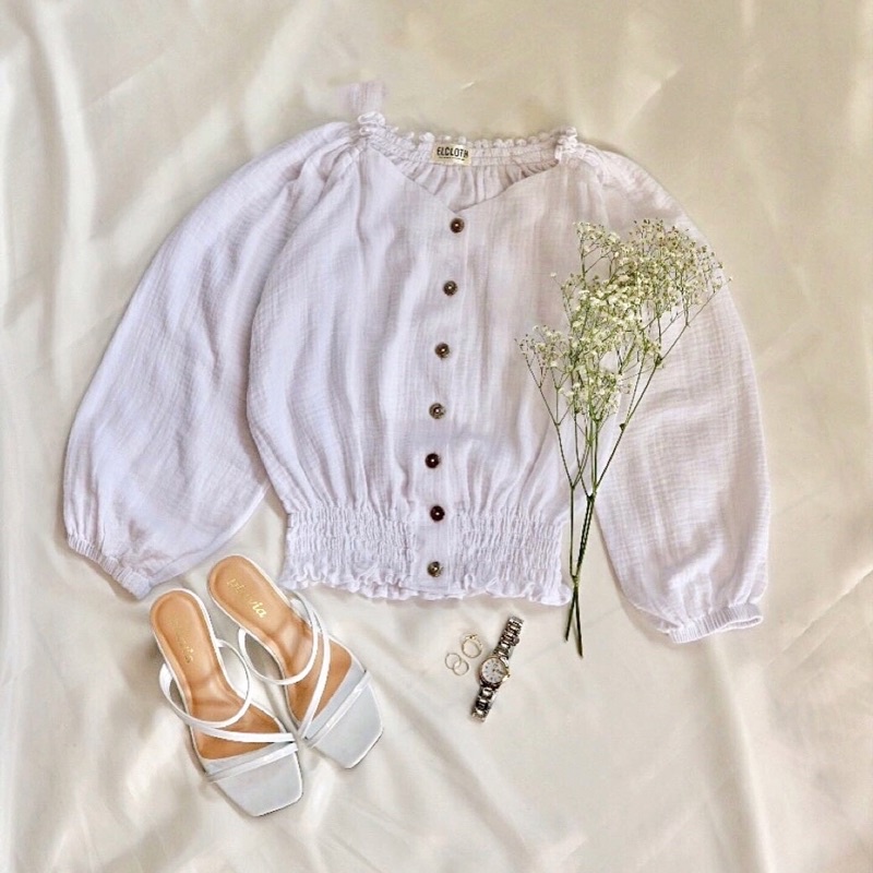 Leny Sholder Blouse | Blouse Korea | Blouse Sabrina | Sabrina kerut