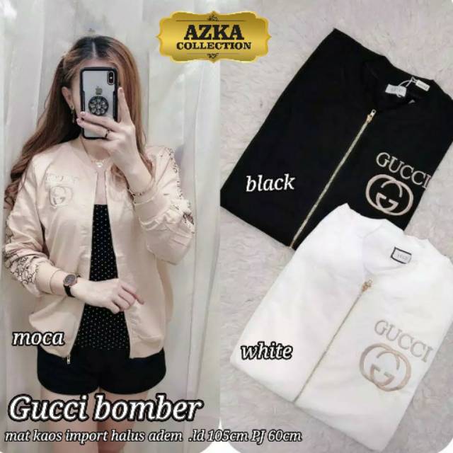 Gucci bomber kaos wanita lengan panjang