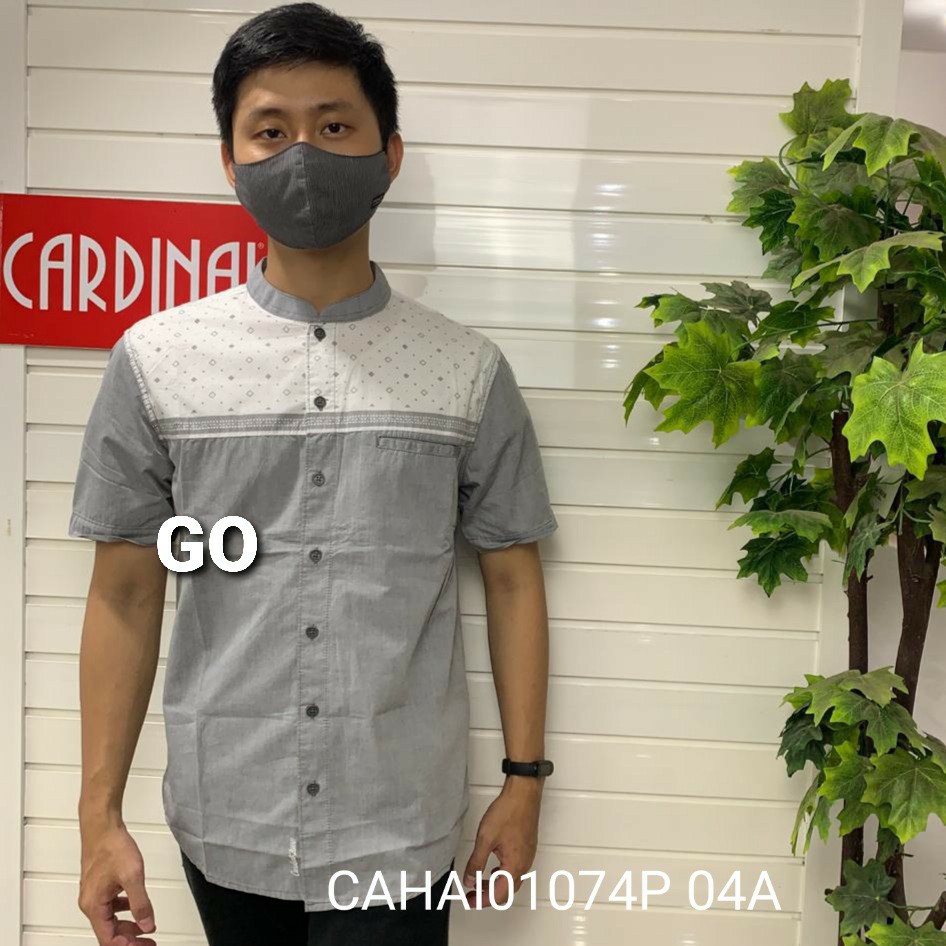 gos CARDINAL KEMEJA KOKO PRIA Lengan Pendek Casual Baju Cowok Original