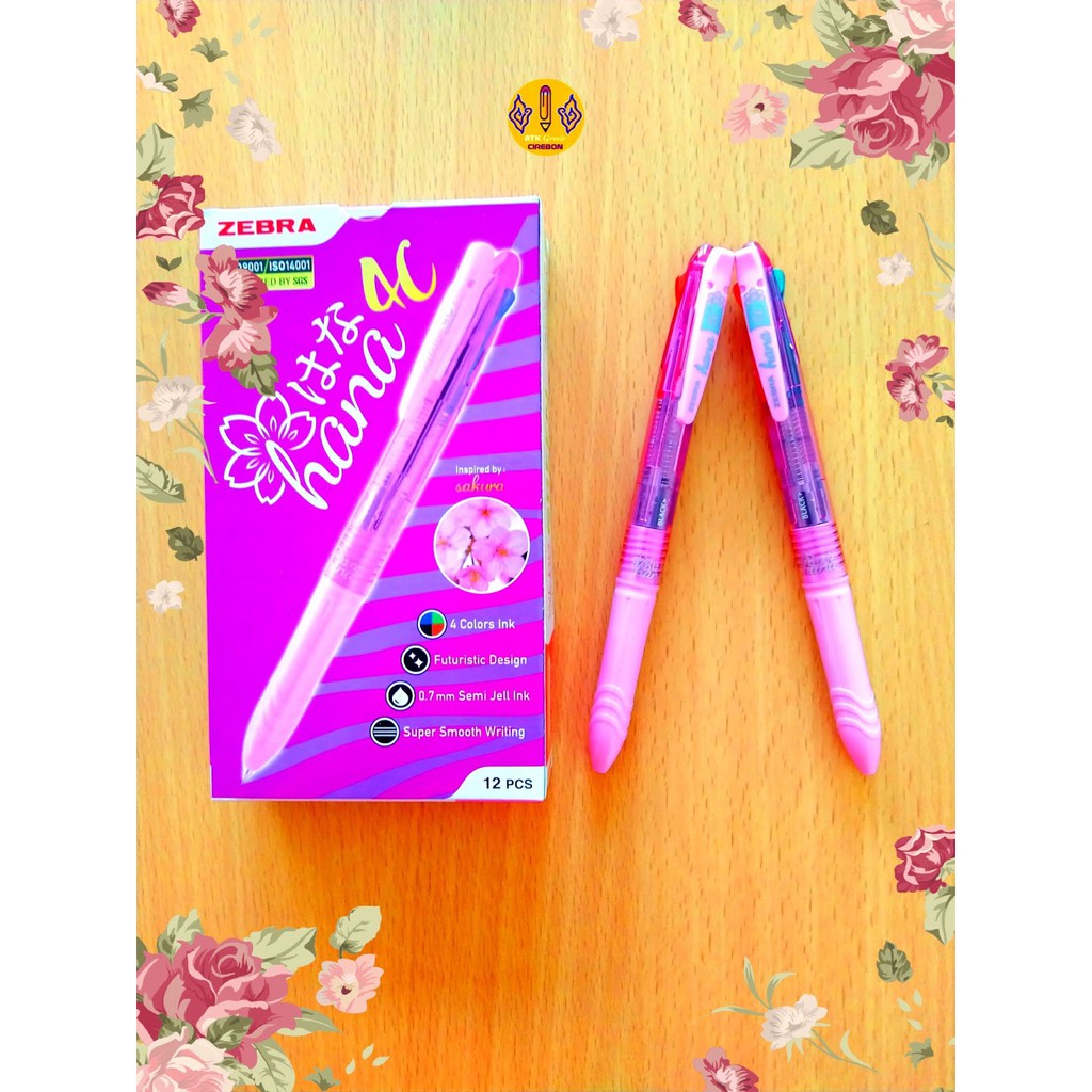 

Pulpen Cetrek 4 Warna Zebra Hana 4C S.Gel Retrack Light Pink