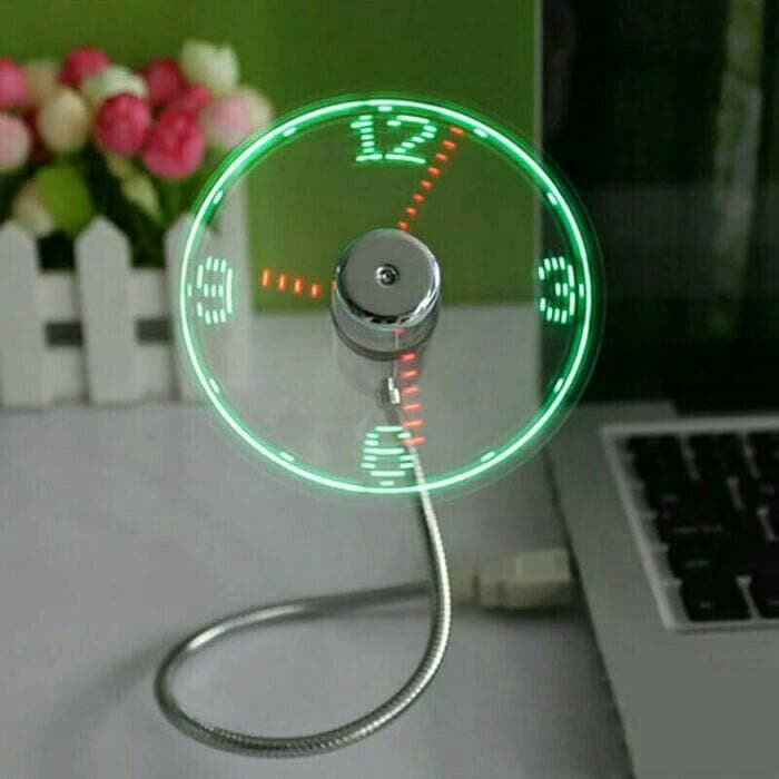 Jual kipas angin jam led USB  clock fan  jam unik  Limited