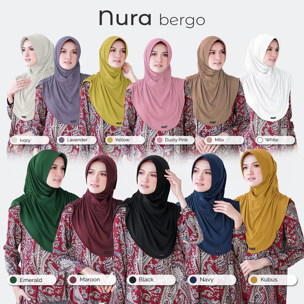 NURA BERGO || Hijab Syari Original by DeFara ALYA HIJAB