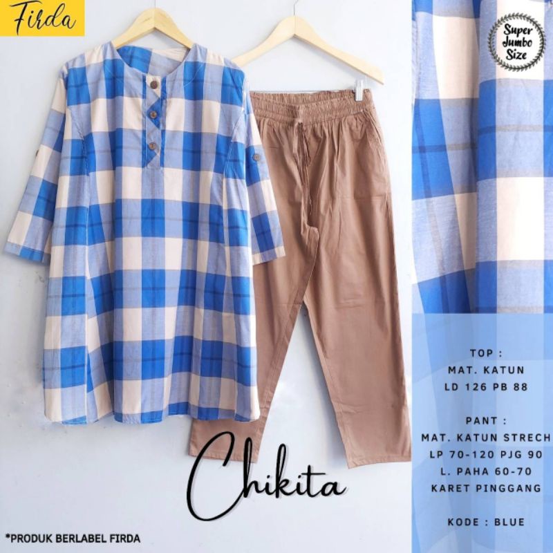 SETELAN CELANA WANITA || CHIKITA ONE SET LD 126 JUMBO BY FIRDA