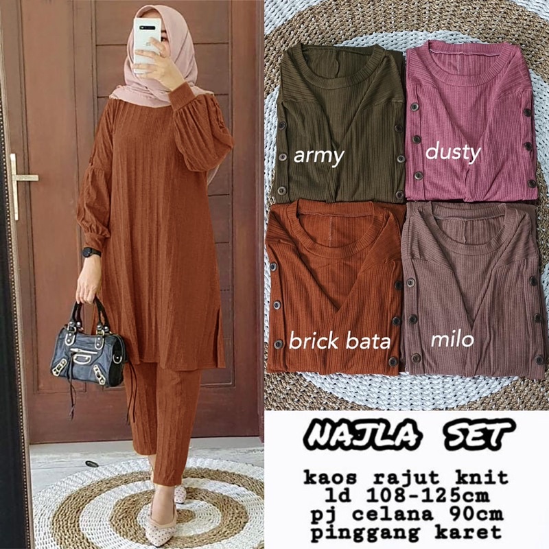 Najla Set - SetCel Knit Rajut LD102+ Setelan Wanita kaos Rajut / 357-6879