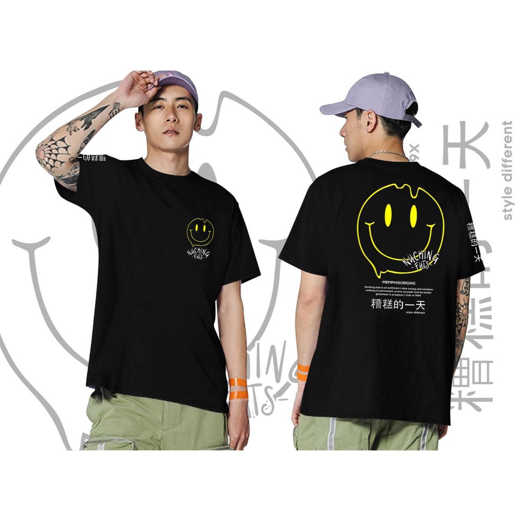 kaos mempis / baju kaos smile / kaos bergambar / kaos lengan pendek pria wanita / atsan distro