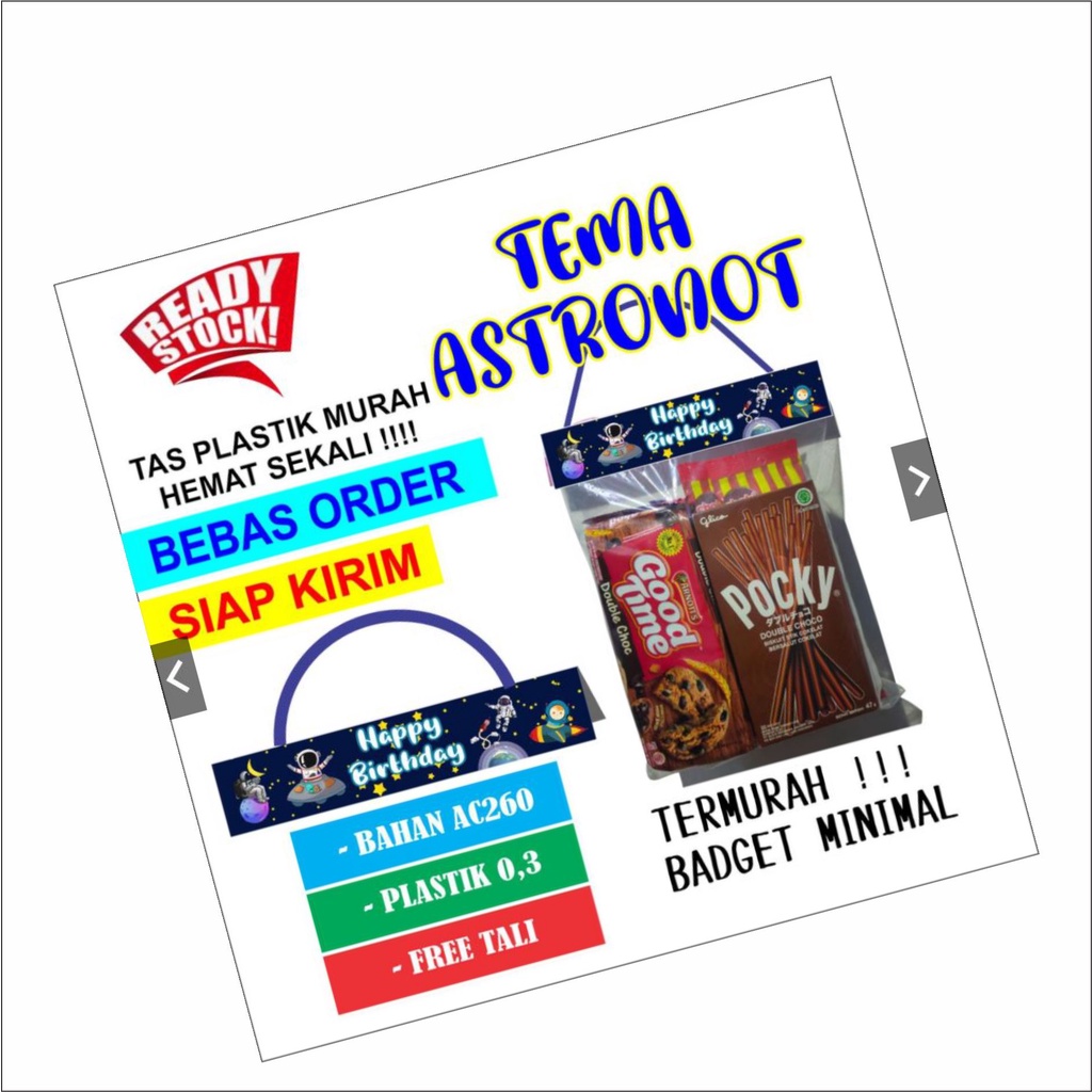 

ASTRONOT plastik ulang tahun bingkisan snack TAS PLASTIK CUSTOM PLASTIK PROMO Ultah di Tokoblacu