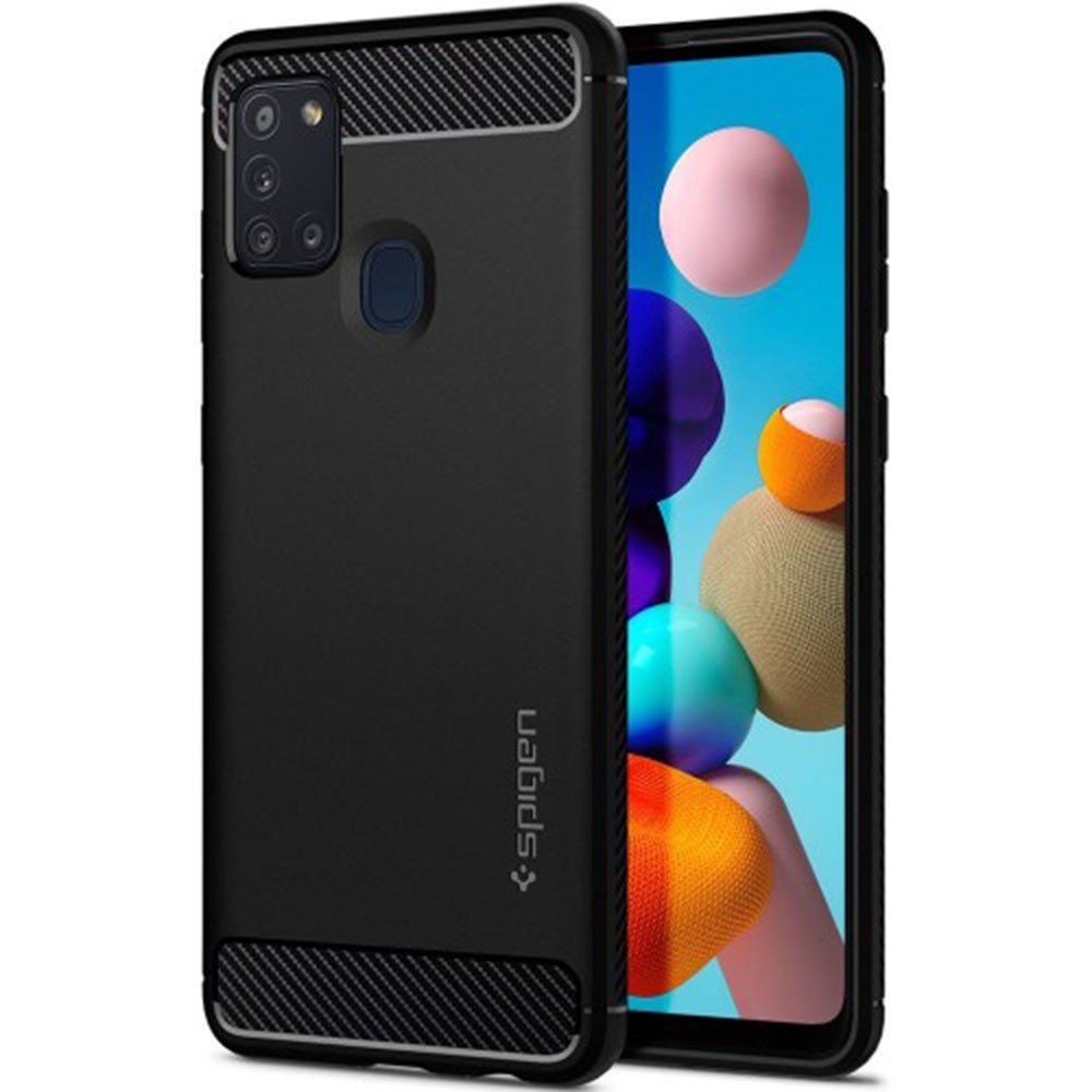 

Case Samsung Galaxy A21s / A31 Spigen Rugged Armor Carbon Fiber Softcase Matte Black Casing