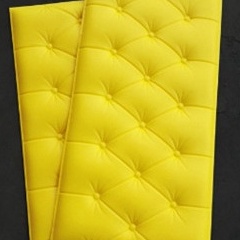 FYGALERYJAKARTA HL0206 Wallpaper 3D Foam Headboard Bed Wall Stiker Walpaper Foam Dekorasi Rumah-Kuning