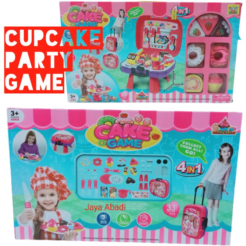 Mainan cupcake party game bisa dipotong potong / Slice 4in1 36788-89
