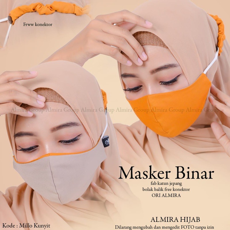 BISA COD|masker bolak balik premium katun by Almira group|masker 2warna