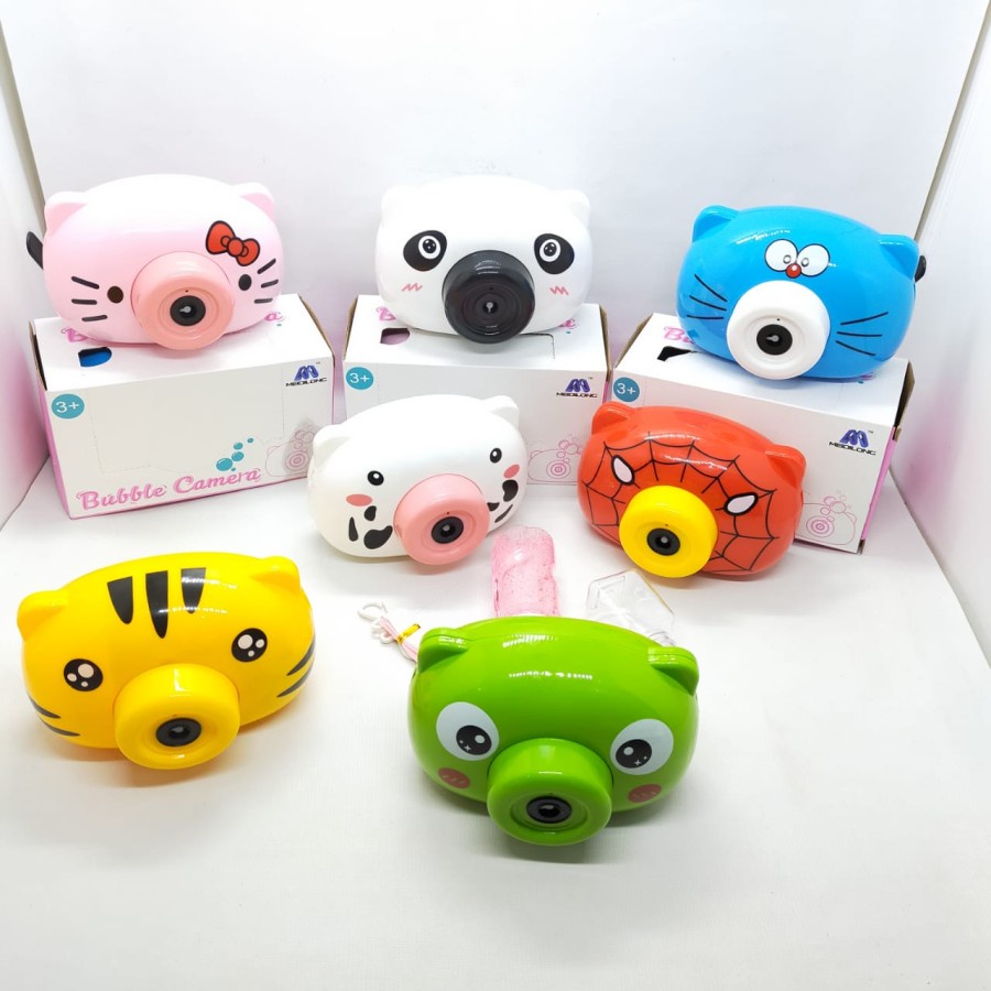 Bubble Kamera / Camera gelembung busa ada music dan lampu Karakter- Hello kitty - Keropi - doraemon-