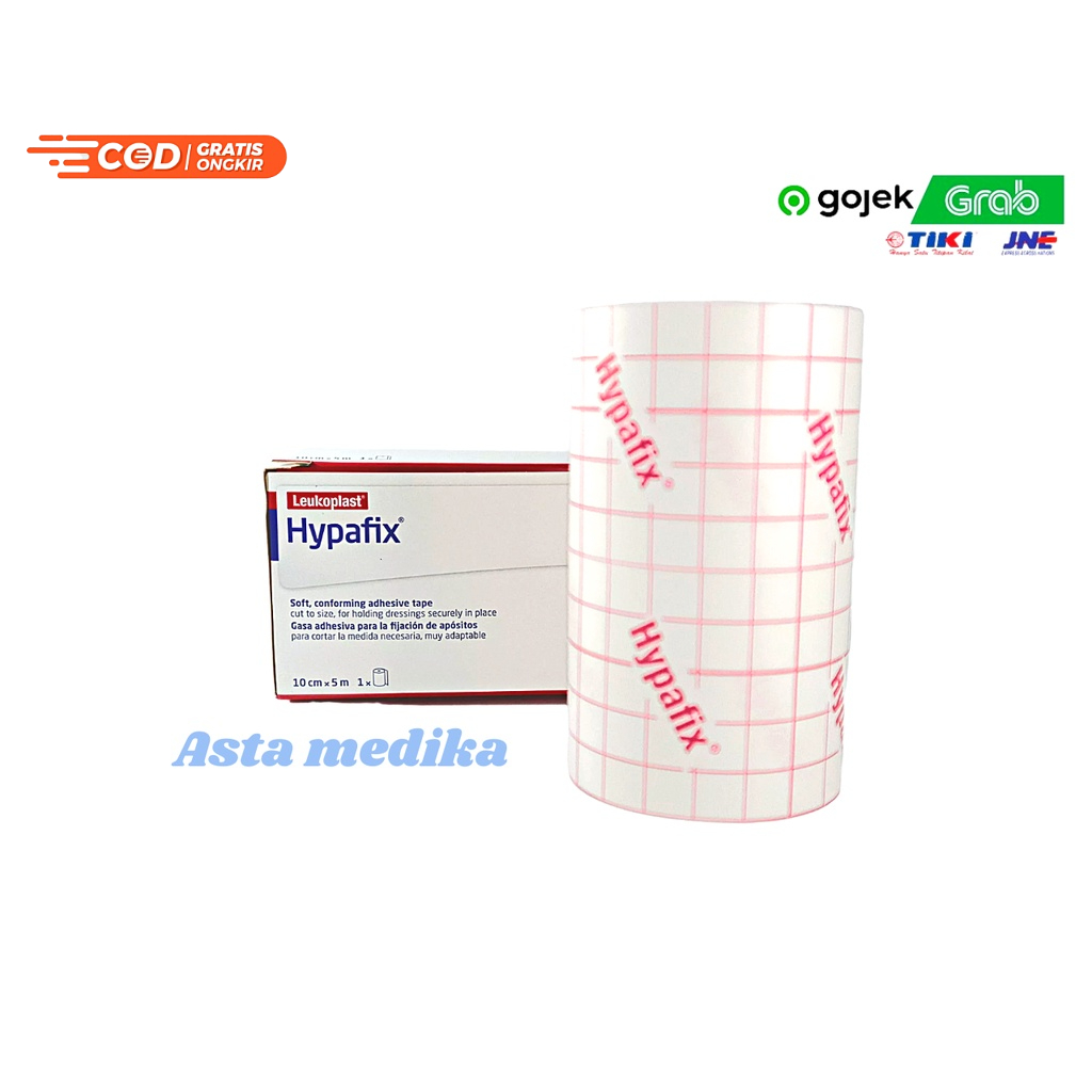 Hypafix 5cm x 5m &amp; 10cm x 5m BSN - Medical Tapes Non Woven - Plester Putih Penutup Luka Leukoplast Hypafix BSN