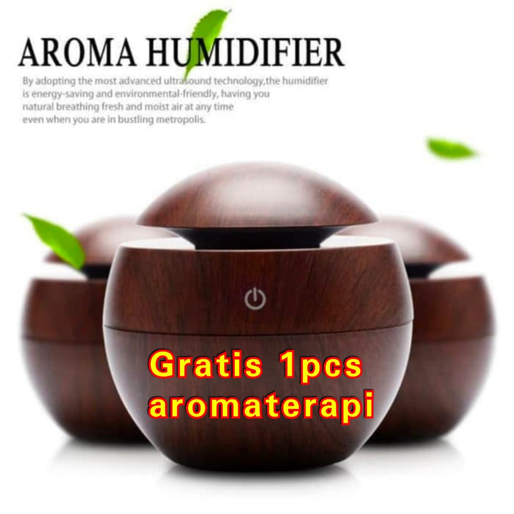 Aroma terapi / Aromatherapi / essential oil / pelembab ruangan LED Diffuser Humidifier - motif kayu