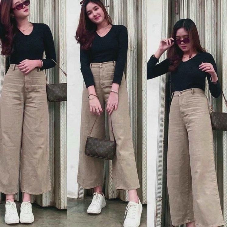 [YJ1229] MOZZA CULLOTE JEANS celana kulot jeans wanita  - kulot jeans wanita JS7