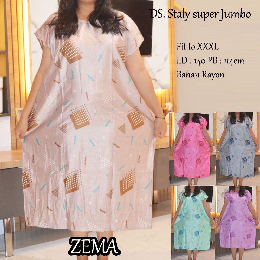 Daster super Jumbo staly LD 140 | 1kg muat 5pcs  | daster murah-6