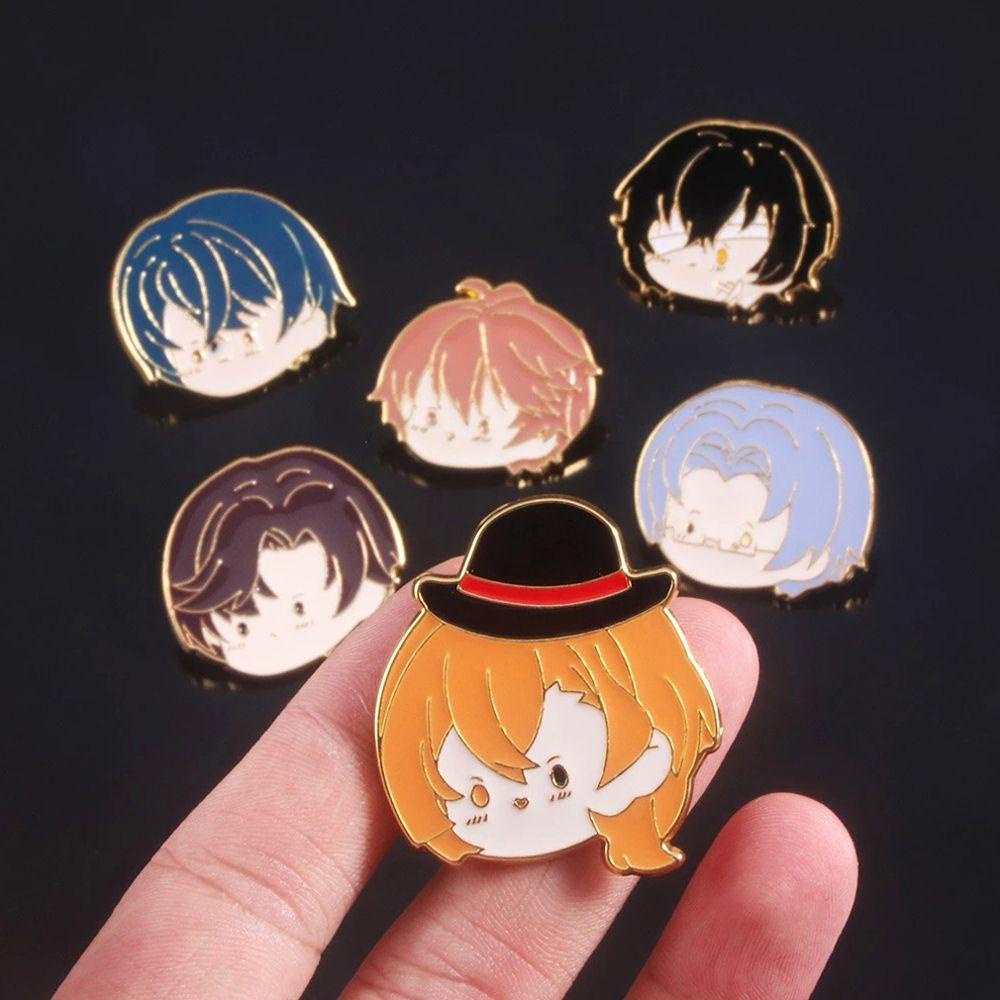 [Elegan] Bungo Anjing Liar Perhiasan Cosplay Jaket Pin Kartun Lencana Pin Kerah Pin Enamel Bros