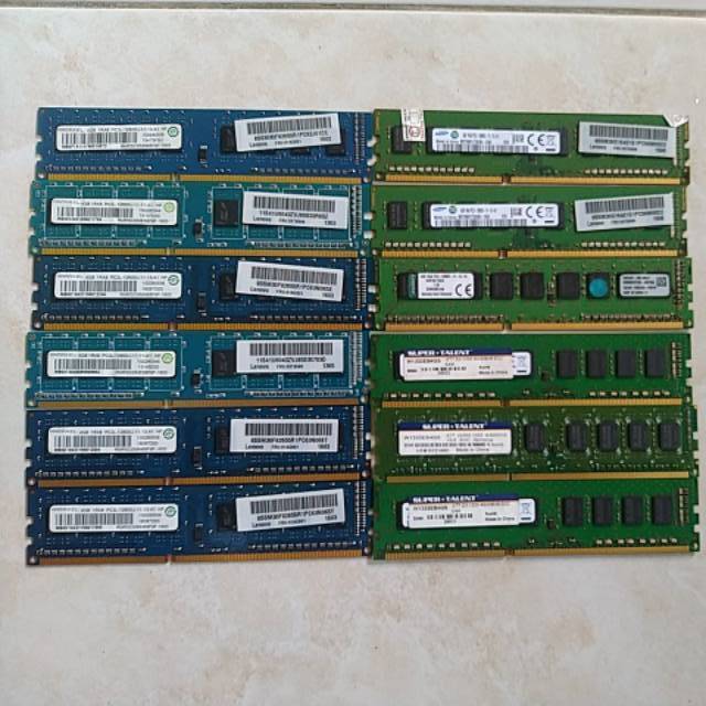 Ram pc/komputer ddr3 4gb pc12800/pc10600 merk campur