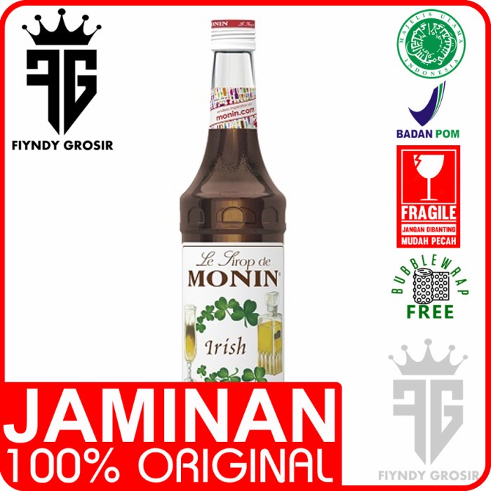 

IRISH SYRUP 700ml merk MONIN / Sirup /Cafe/ Monin /Kedai/Kopi