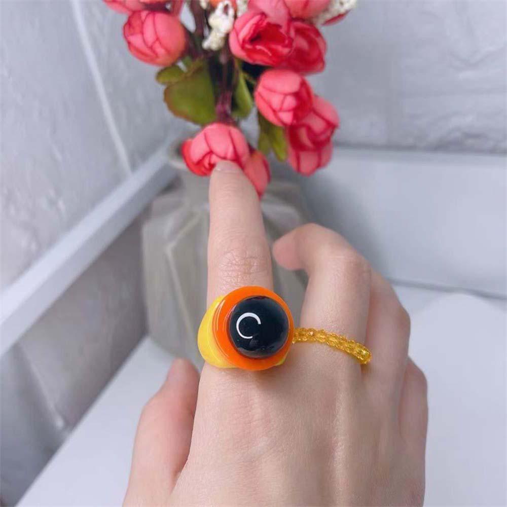 Mxbeauty Cincin Akrilik Lucu Goth Wanita Lucu Warna-Warni Perhiasan Fashion Korea