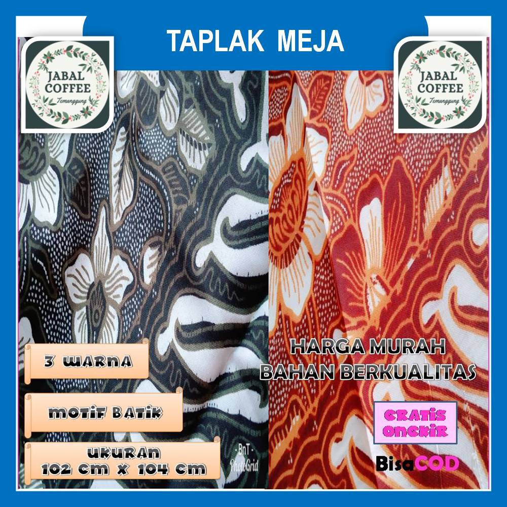 Taplak Meja Persegi / Taplak Batik Ruang Tamu Ukuran 110 cm x 105 cm 5.0 J12