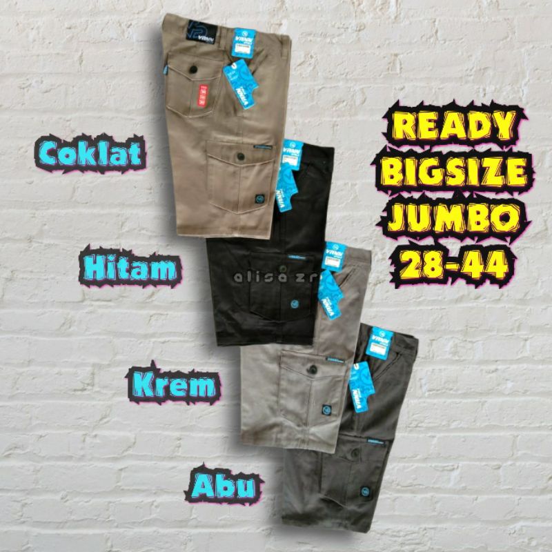 BIGSIZE JUMBO 28-44 COD CELANA CARGO PENDEK TACTICAL KAIN