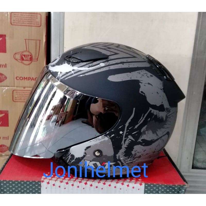 KYT DJ MARU MOTIF VENOM VISOR SILVER DAN GOLD