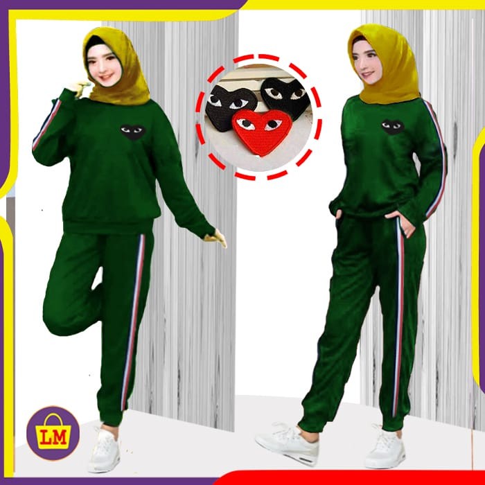 STELAN BAJU OLAHRAGA WANITA JUMBO SIZE XXXL SETELAN TRAINING SENAM AEROBIC