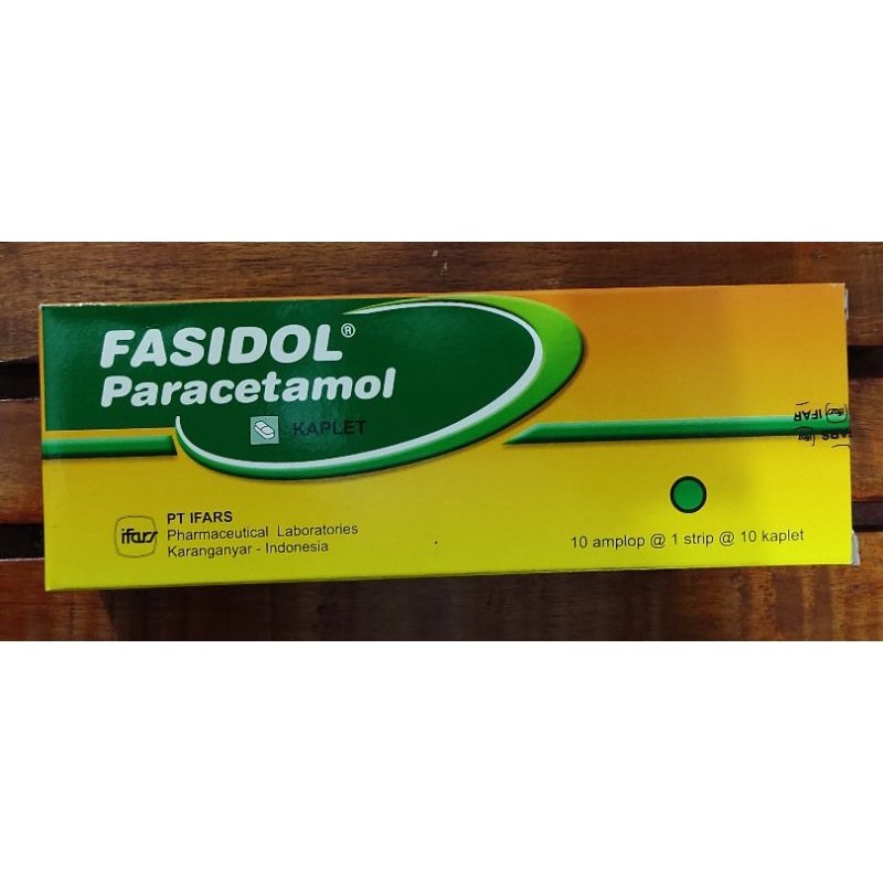Fasidol 100 Kaplet Paracetamol 500 Mg / Pereda Nyeri / Demam / Sakit Kepala / 1 Box Isi 10 Strip
