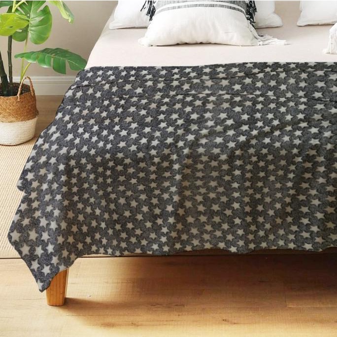 King Rabbit Thermal Blanket Selimut 150x200 cm Little Star Grey Termurah