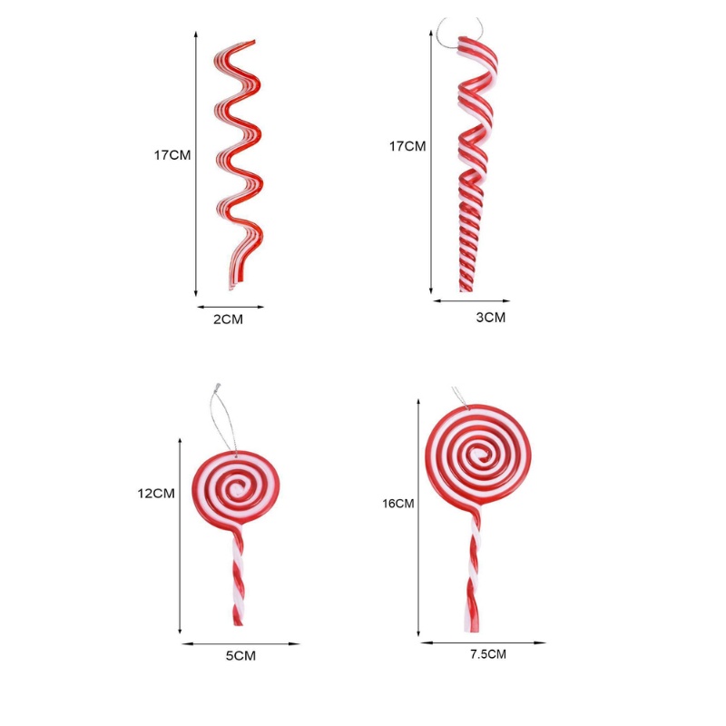 Ornamen Permen Lolipop Palsu 3D Untuk Dekorasi Pohon Natal