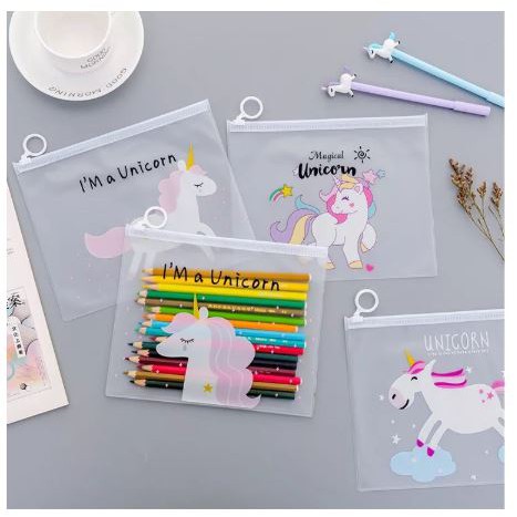 

ZIPPER BAG TRANSPARAN UNICORN & PINK PANTHER/TEMPAT PENSIL UNICORN - POUCH UNICORN