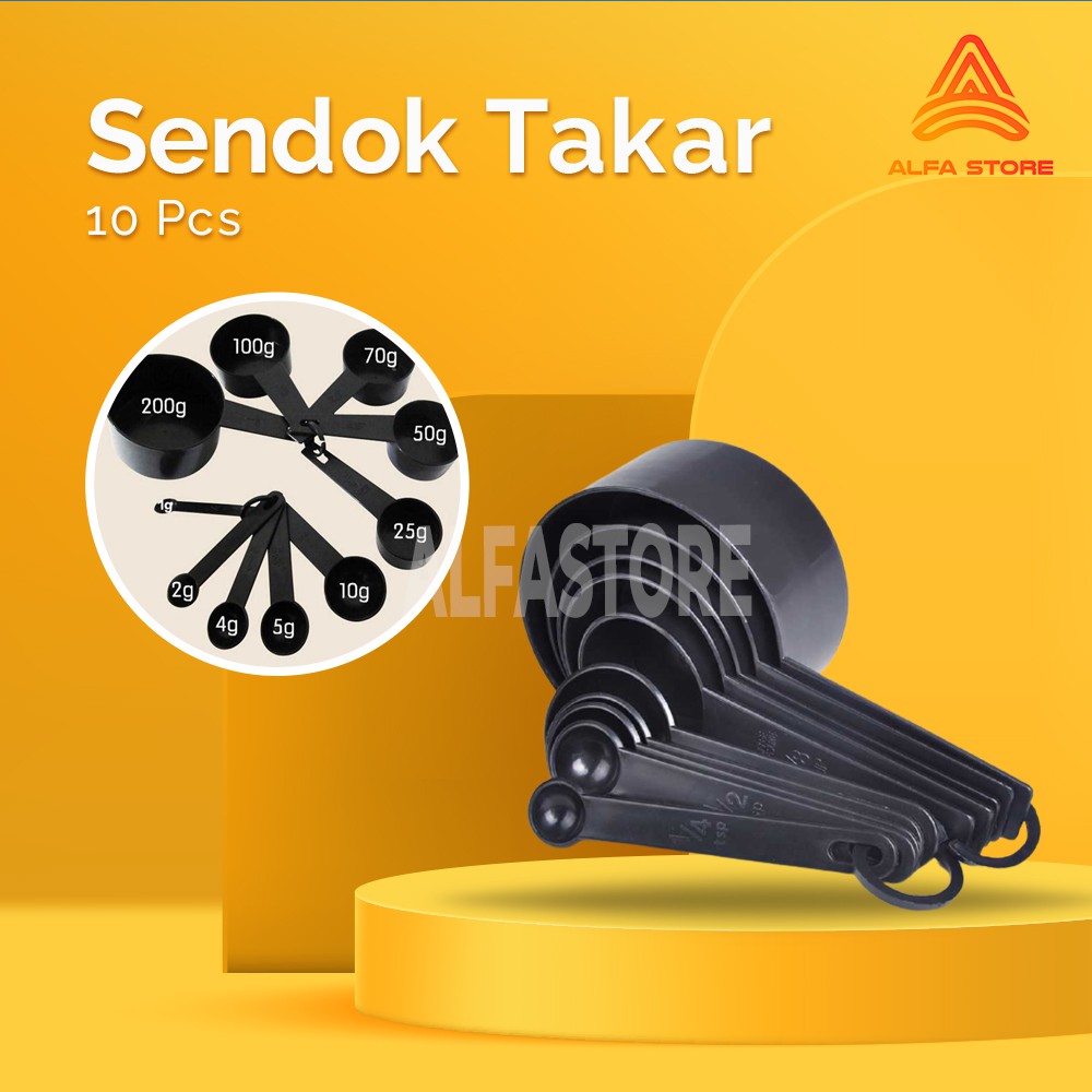 Sendok Takar 10 Pcs Cup Spoon Sendok Takar Ukur Model Mangkok