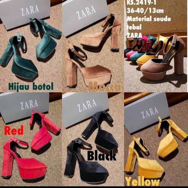 ZARA Suede Heels Tebal | 13cm