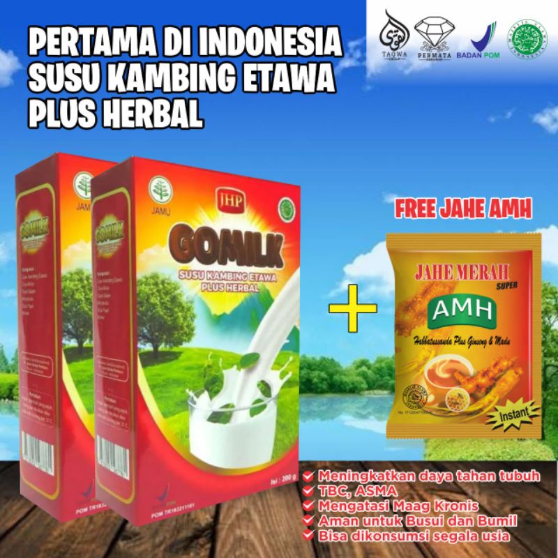 

SUSU KAMBING ETAWA PLUS HERBAL ORI GOMILK FREE JAHE AMH