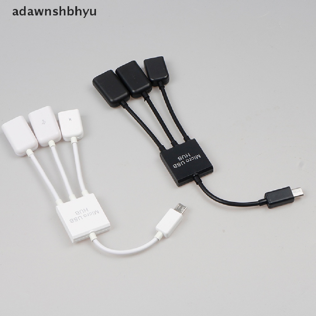 Adawnshbhyu 3in1 Micro USB Power Supply Charging Host Kabel Hub OTG Distributor Adaptor