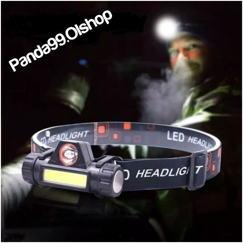 Senter Kepala Head Lamp Led Terbaik Super Terang Ringan Lampu X0M5 Bagus Premium Rechargeable Jarak 
