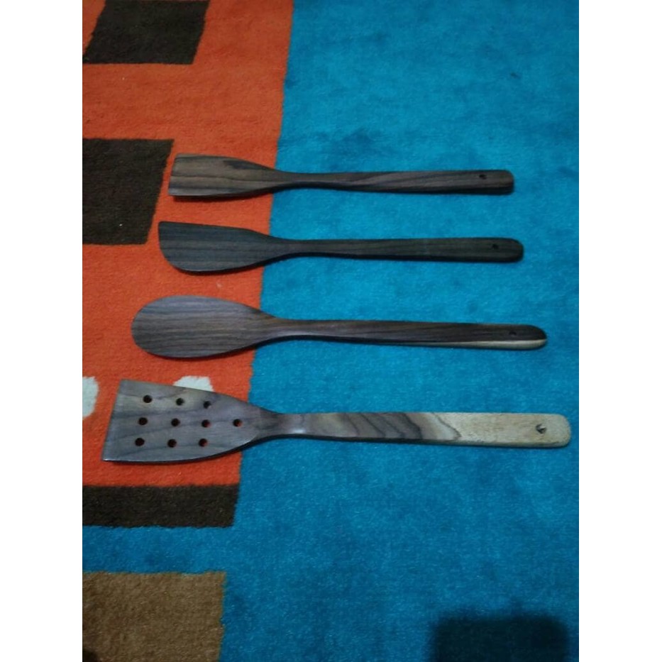 Sutil/Sendok/Spatula/Sodet Kayu Sonokeling set isi 4 pcs