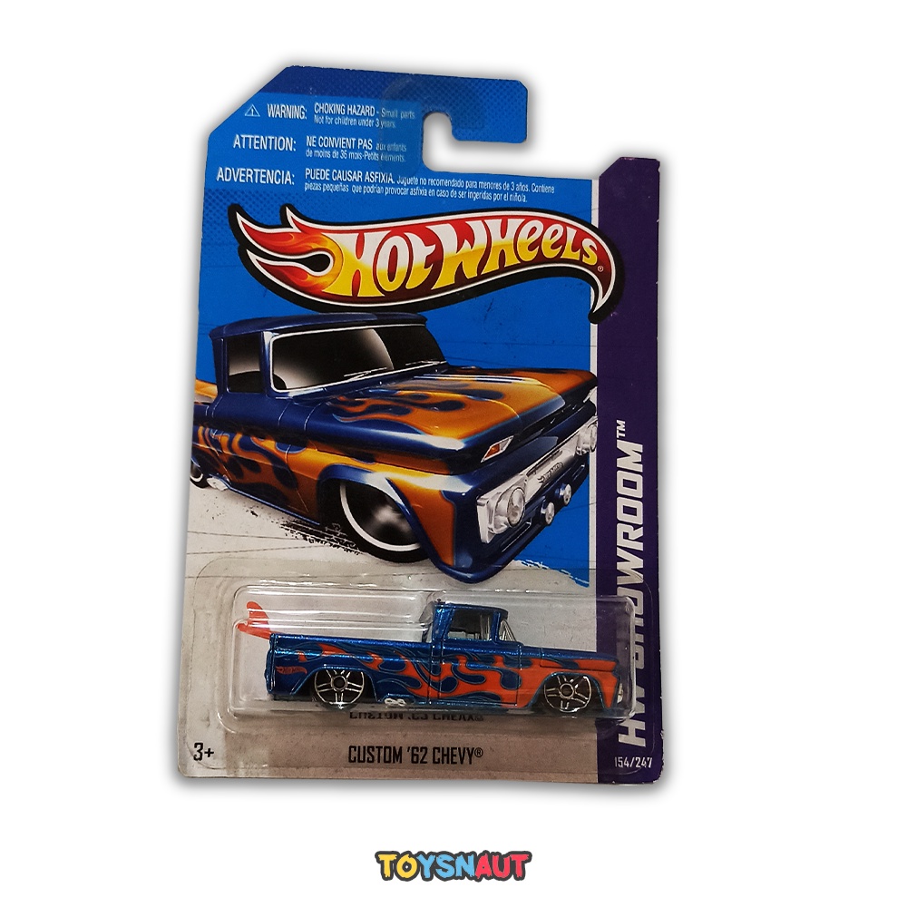 HW Hotwheels Custom '62 Chevy HW Showroom Flame Biru Surf Board 2012