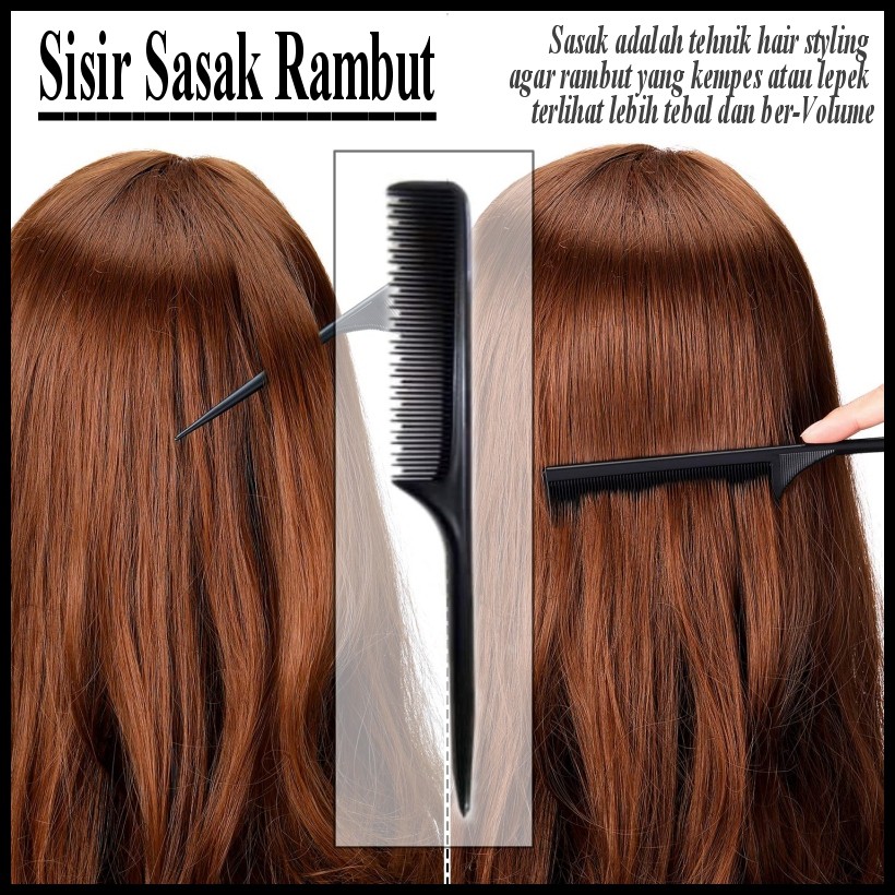 Sisir Styling Sasak / Sanggul / Backcombing Brush / Tail Comb / Rambut Sasak Tinggi Ibu Pejabat