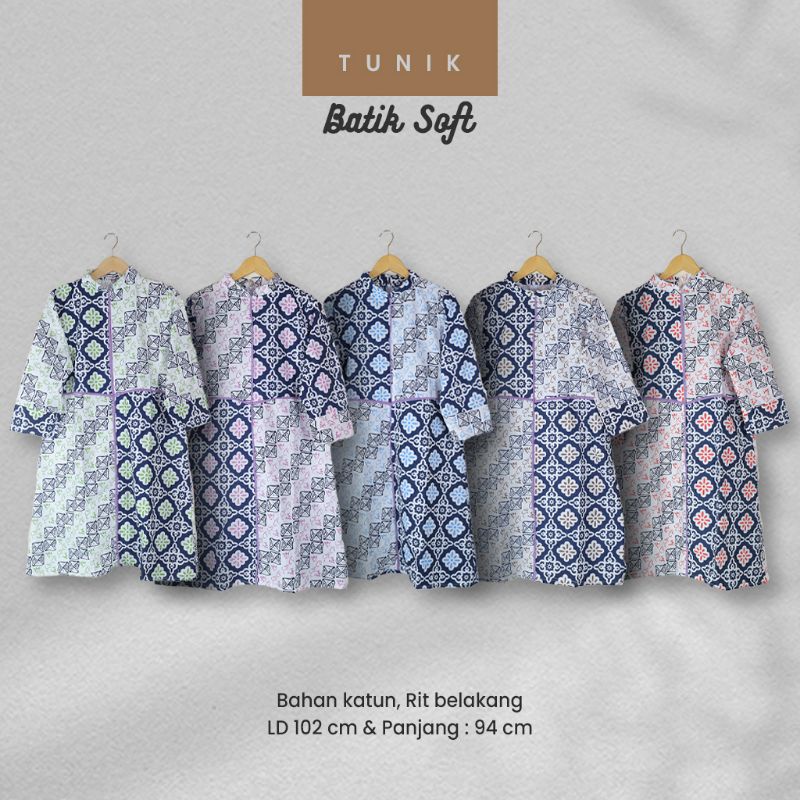 Tunik Wanita Motif Batik Soft Lengan Panjang- Naira Batik